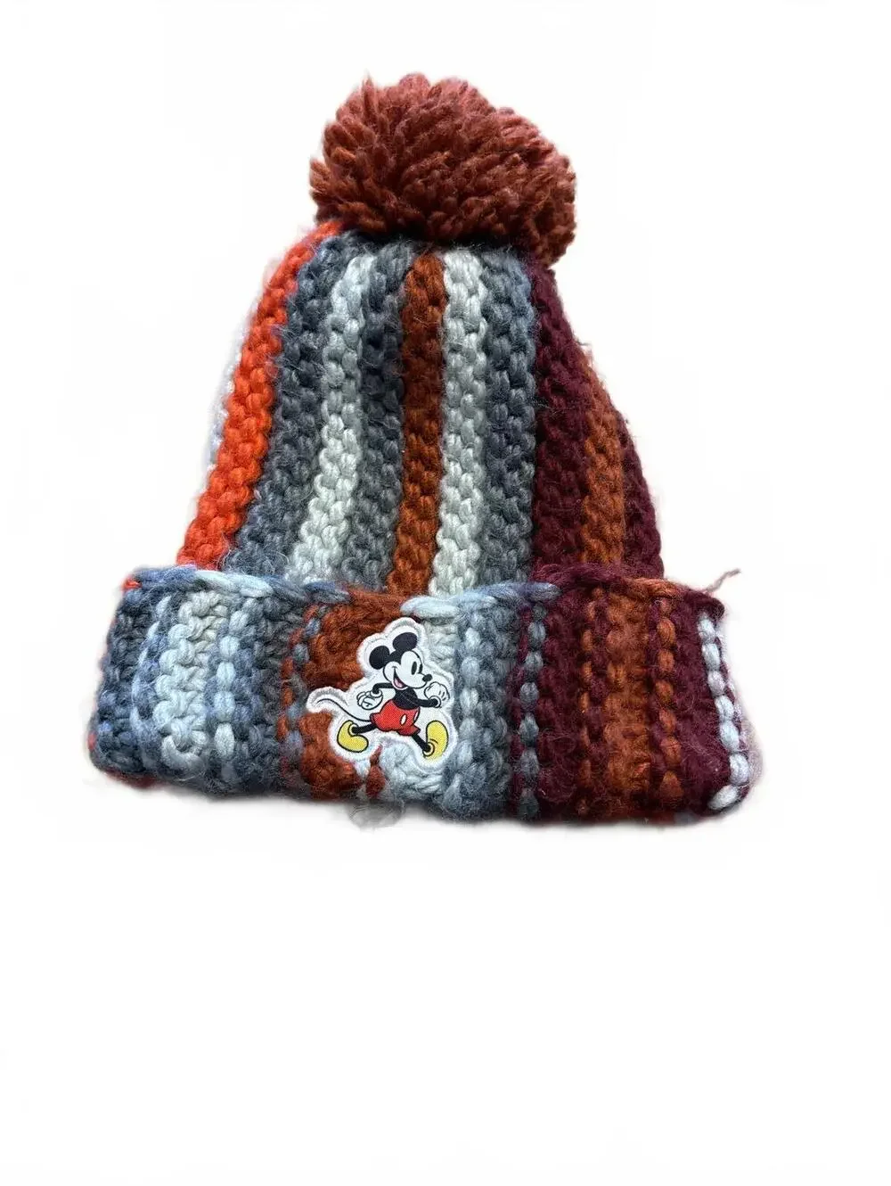 Disney  Striped Knit Beanie w Mickey Mouse Patch Size 2T 3T 4T 5T Kids Boy girl